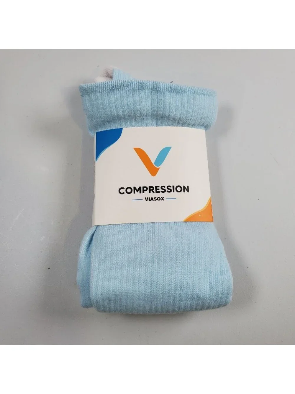 Viasox Easy Stretch Compression Socks Women Size S - M NWT Pastel Blue Bamboo